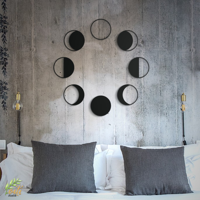 Imagem 2 - Quadro Fases da Lua mdf Kit 8 un