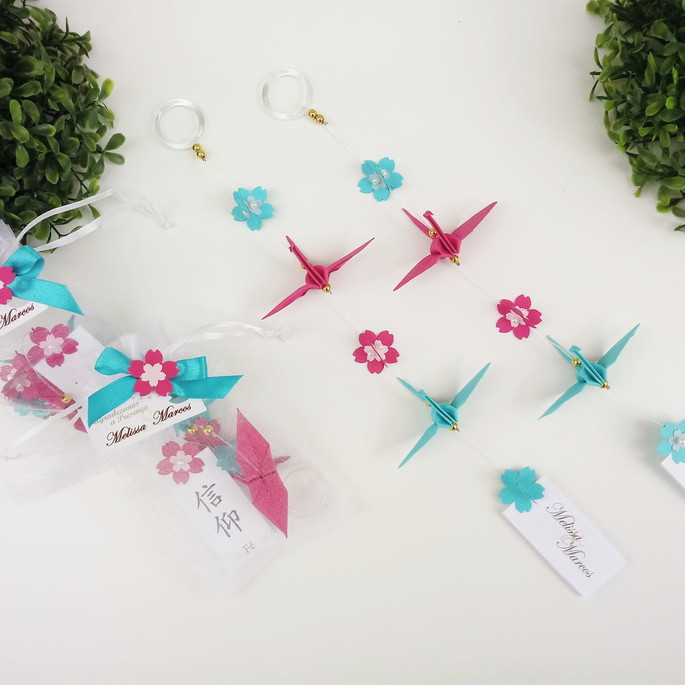 Imagem 1 - Mini Móbile de Tsuru Casal com Argola