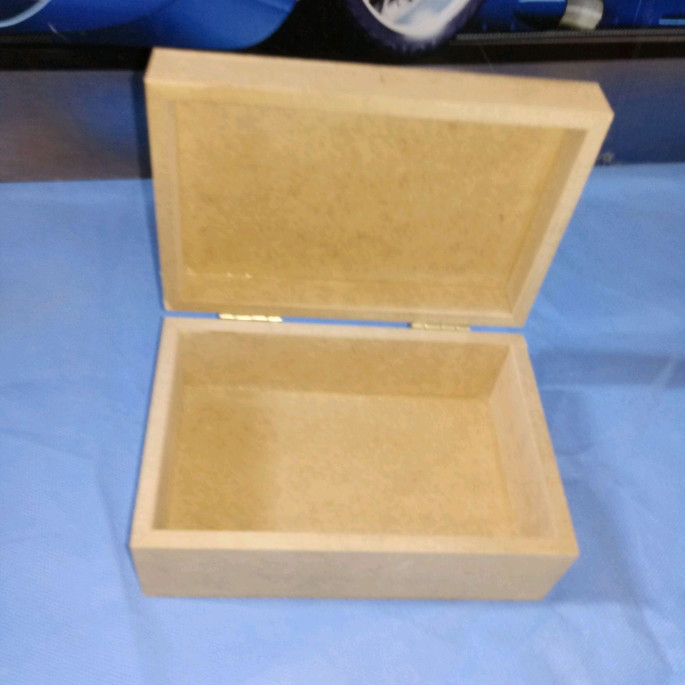 Imagem 1 - Caixa Retangular Lisa com Dobradiça 18x10x8 mdf Madeira