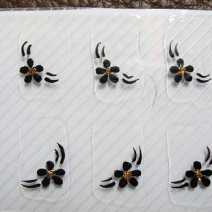 Imagem 1 - Flores e borboleta em preto Cod.059