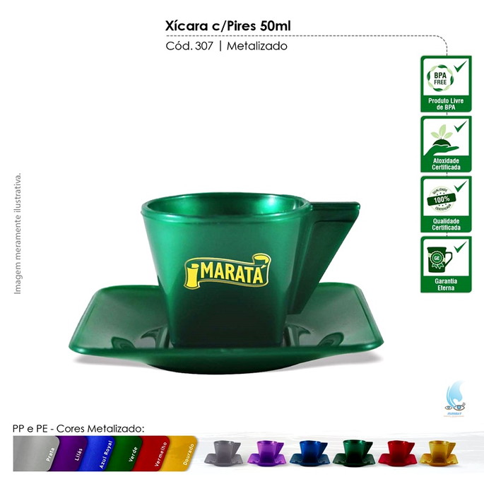 Imagem 2 - Xícara Pp com Pires 50ml com Serigrafia - Mod. 307