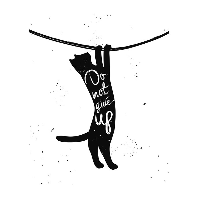 Imagem 1 - Quadro Decorativo Gato Preto Com Frase