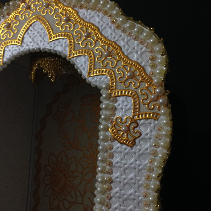 Imagem 5 - Oratório Texturizado com Detalhes Dourado com Led - 40cm