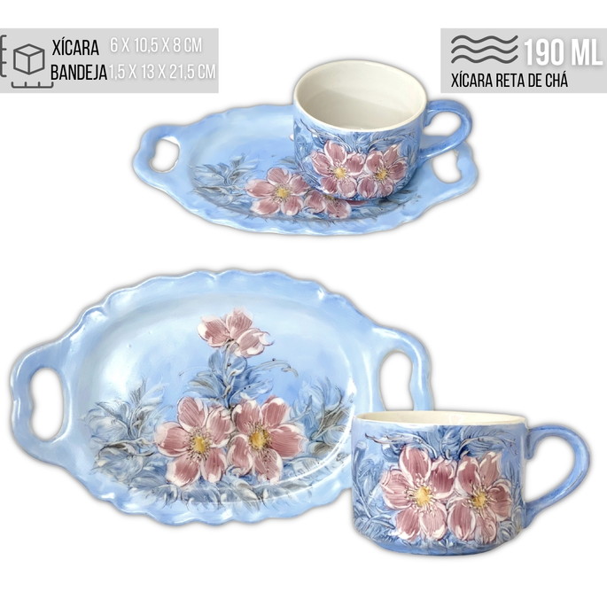 Imagem 3 - Xícara de Chá Café com Leite 190 ml com Bandeja de Lanche