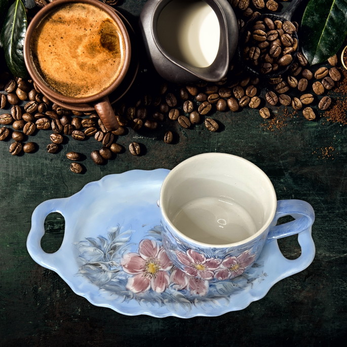 Imagem 4 - Xícara de Chá Café com Leite 190 ml com Bandeja de Lanche