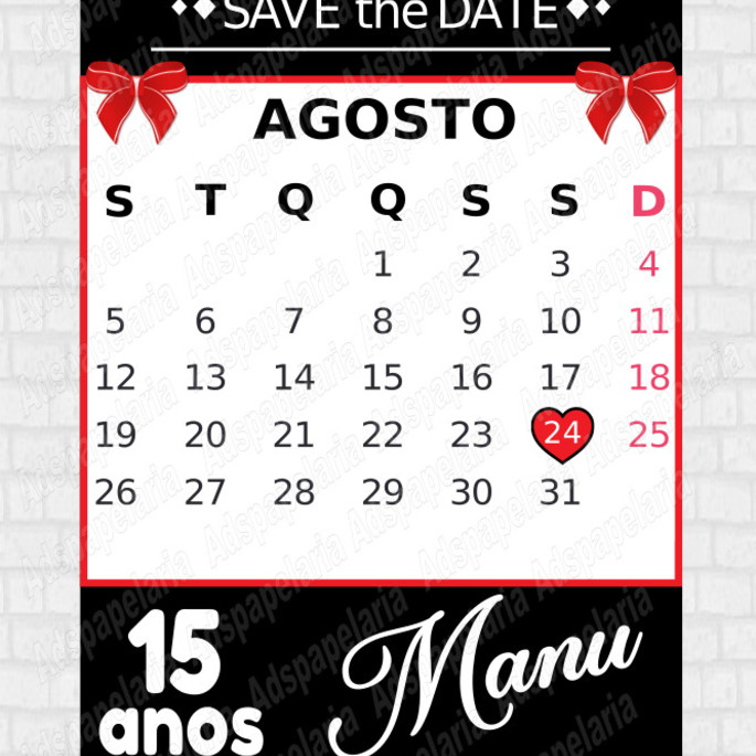 Imagem 1 - 10 Save The Date com Imã - 15 Anos