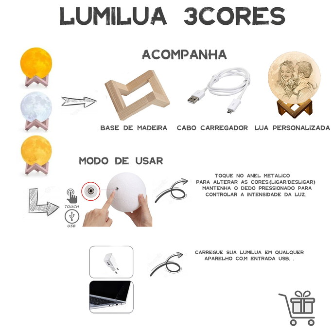 Imagem 3 - Luminária de Lua USB Touch