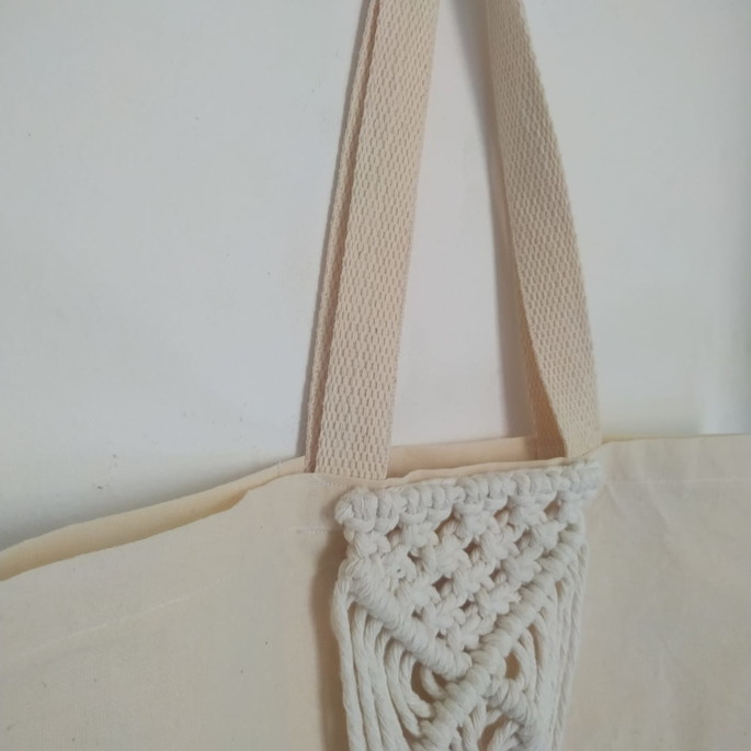 Imagem 1 - Bolsa Ecobag Boho Macramê - Presente de Natal