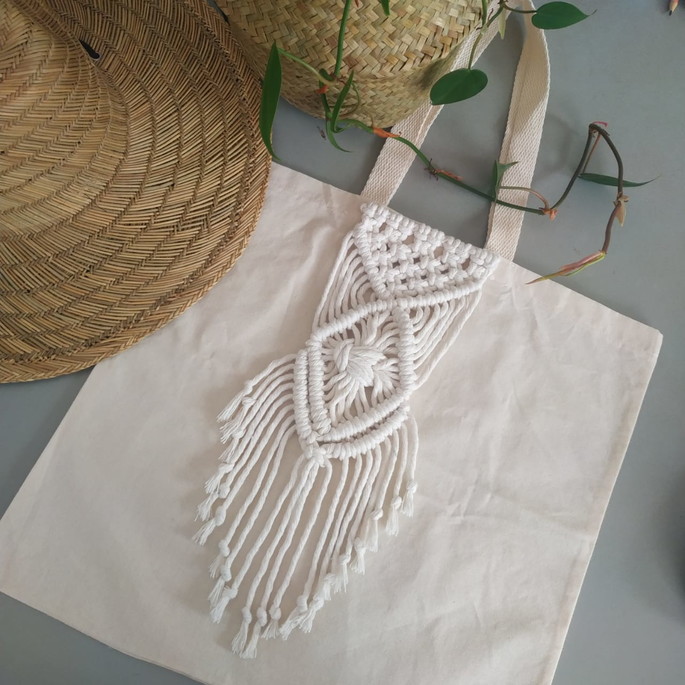 Imagem 3 - Bolsa Ecobag Boho Macramê - Presente de Natal