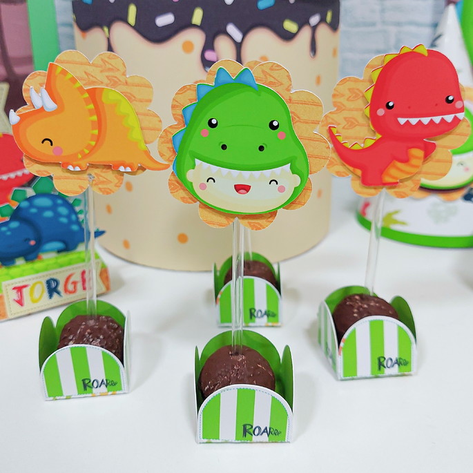 Imagem 1 - Forminha com Topper Dinobaby