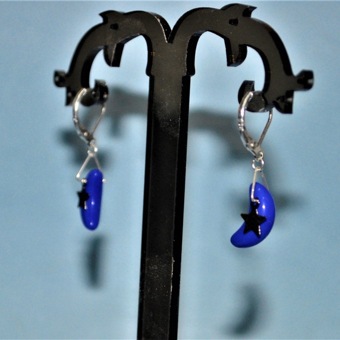 Imagem 2 - Brinco Lua Azul com Estrela