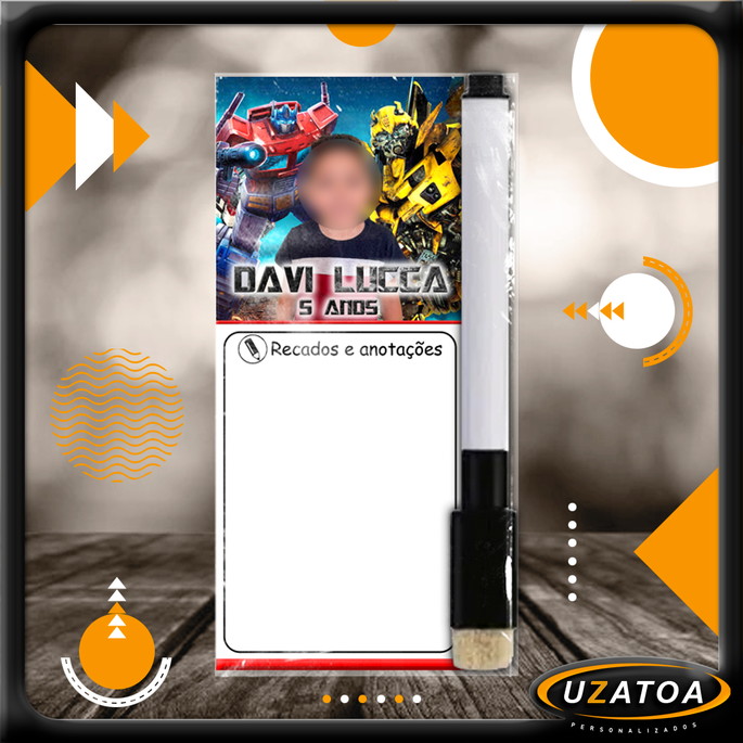 Imagem 1 - Mini Lousa Personalizada com Caneta - Transformers