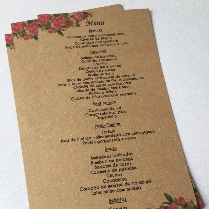 Imagem 2 - Menu de Mesa Rustico