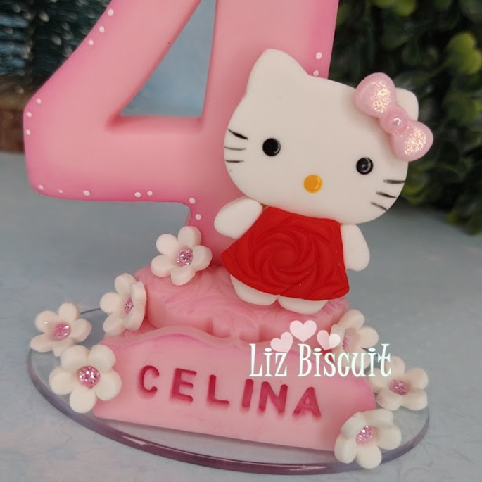 Imagem 1 - Vela Hello Kitty com Nome Cod.1! Liz Biscuit