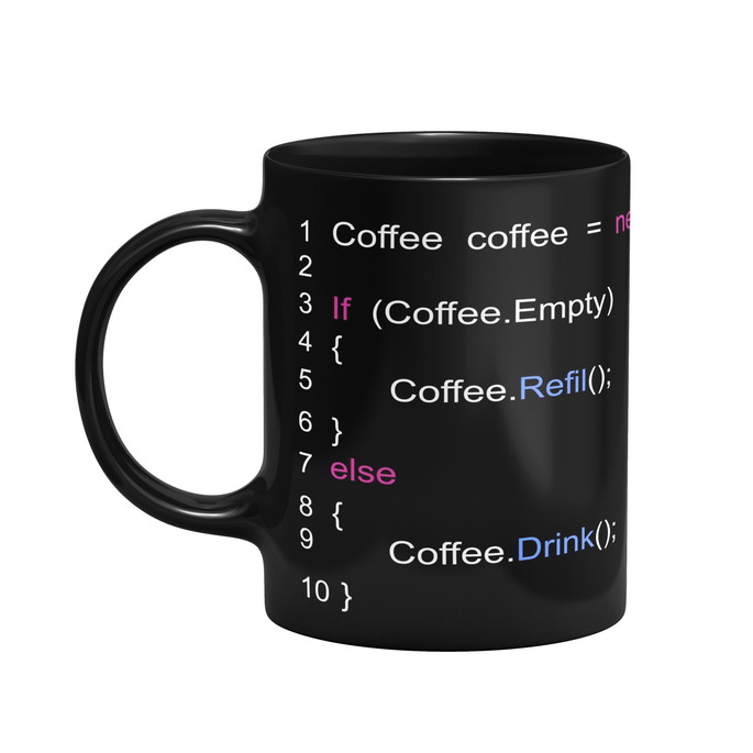 Imagem 1 - Caneca Linguagem De Programação Java Preta Personalizada