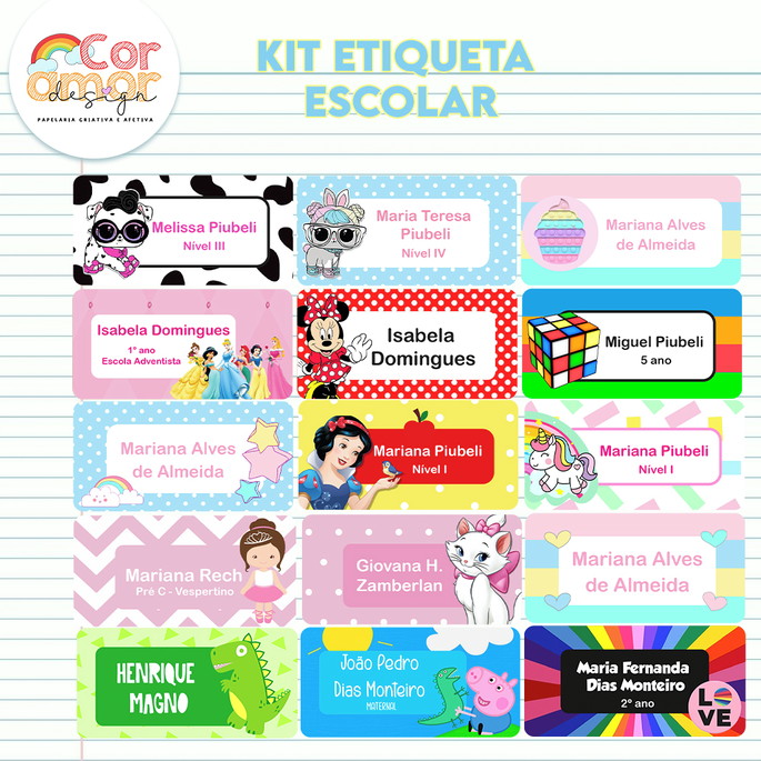 Imagem 3 - Kit Etiqueta Escolar com 60 Adesivos