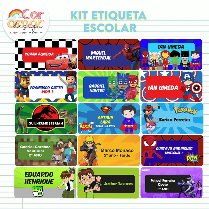 Imagem 4 - Kit Etiqueta Escolar com 60 Adesivos