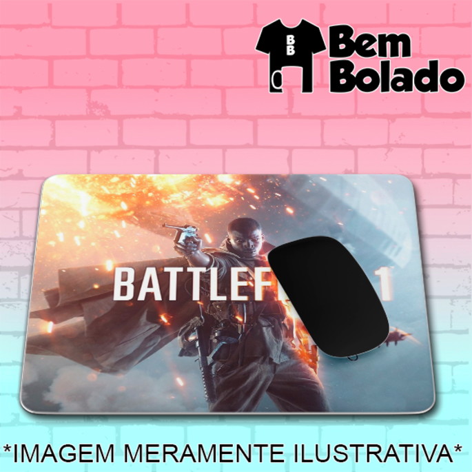 Imagem 1 - Mousepad Battlefield 1 capa jogo game retângular