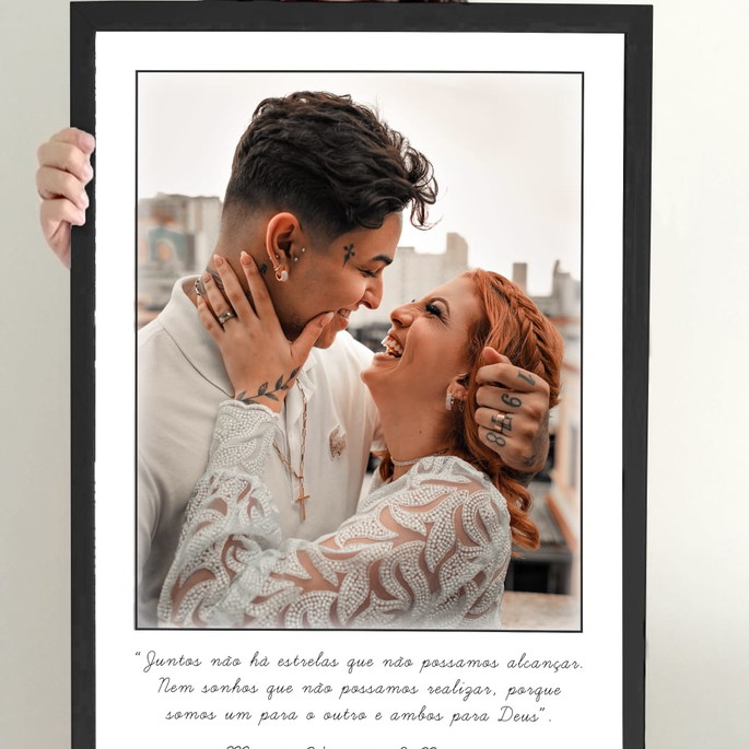 Imagem 2 - Quadro recepçao de casamento personalizado com foto e frase