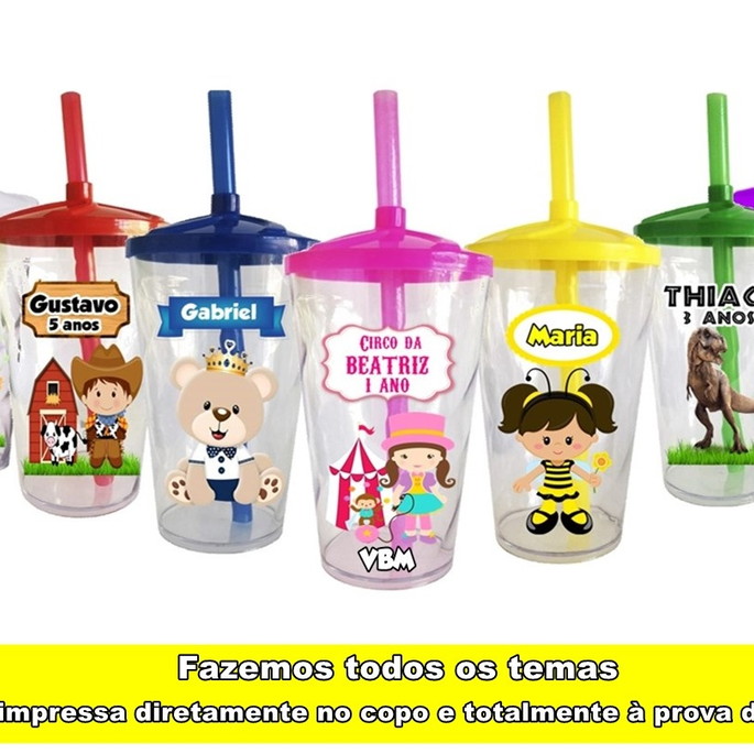 Imagem 1 - Copo Twister Shake Personalizado Lembrancinha Infantil 20 Un