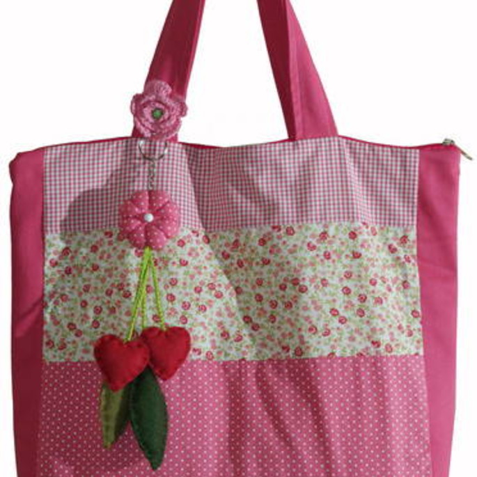 Imagem 1 - Bolsa patchwork rosa