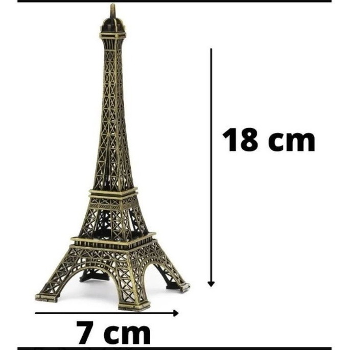 Imagem 2 - Torre Eiffel na Cor Cobre com 18 cm de Altura Base com 7 cm