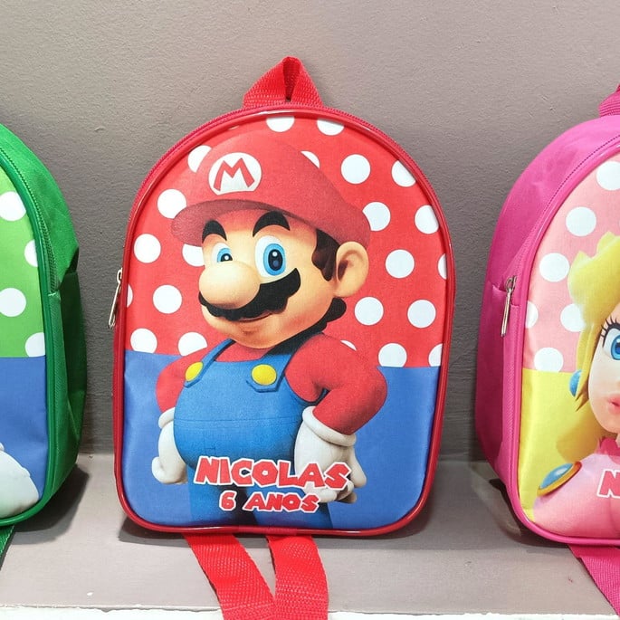 Imagem 1 - Mochila Personalizada Super Mario Bros Lembrancinha