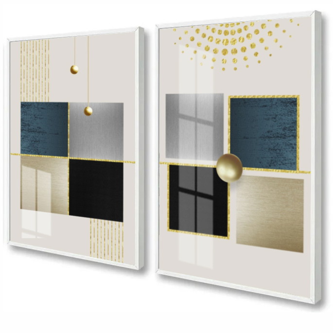 Imagem 2 - Quadro Decorativo Com Vidro E Moldura Abstrato Moderno