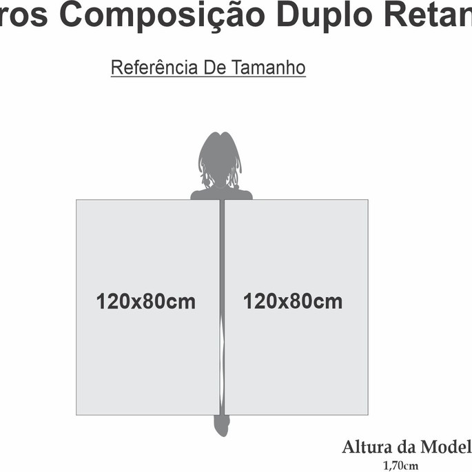 Imagem 4 - Quadro Canvas Composição Duplo Composê 2 120x80 Com Moldura