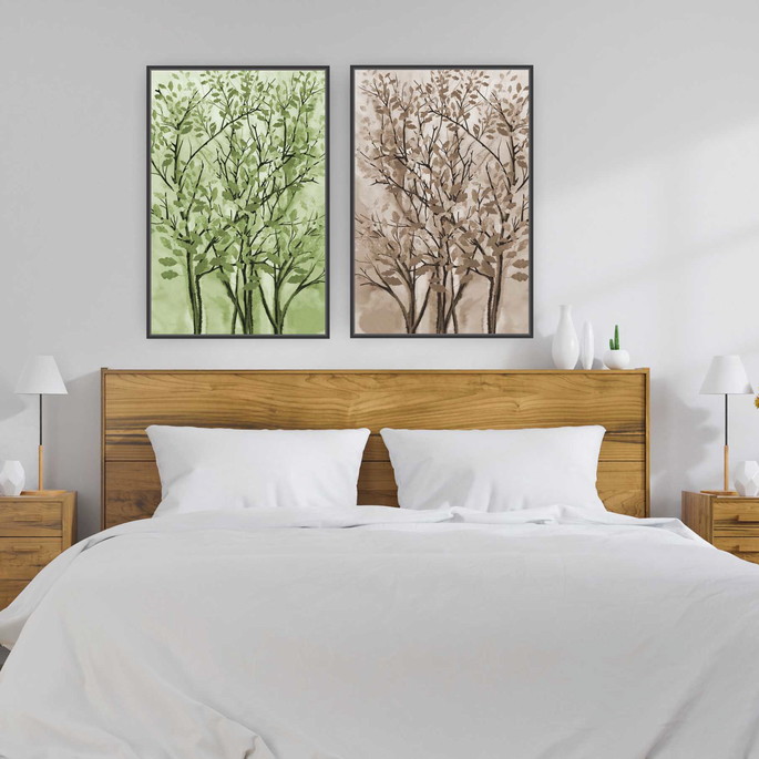 Imagem 1 - Quadro Canvas Composição Duplo Composê 2 95x63 Com Moldura