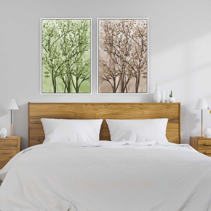 Imagem 2 - Quadro Canvas Composição Duplo Composê 2 95x63 Com Moldura