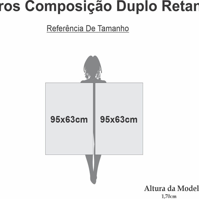 Imagem 4 - Quadro Canvas Composição Duplo Composê 2 95x63 Com Moldura