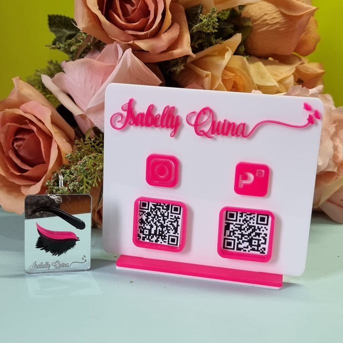Imagem 1 - Placa Qr Code - com 2 Qr de Sua Escolha