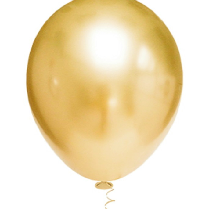 Imagem 1 - BALÃO REDONDO PLATINO 5 POLEGADAS OURO - 10 UNIDADES