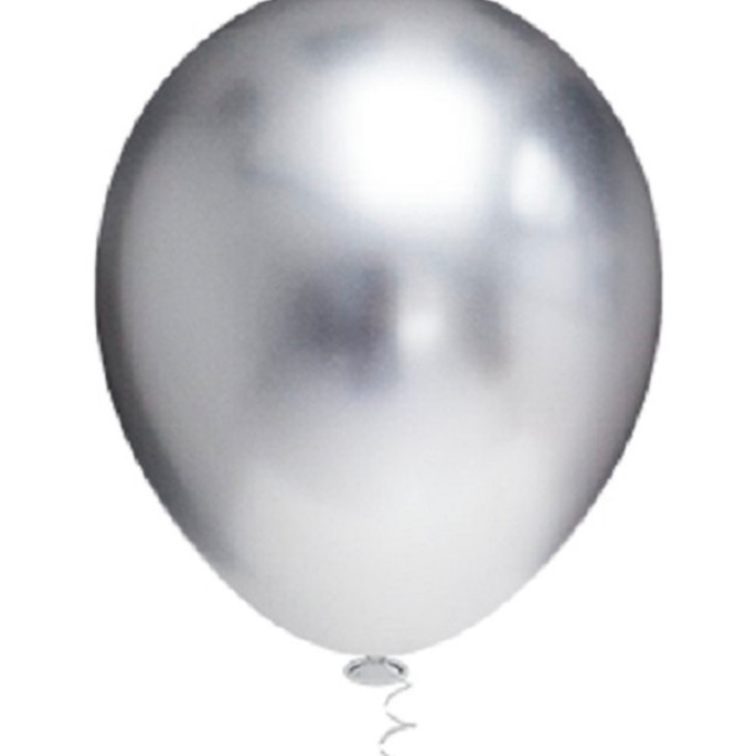 Imagem 1 - BALÃO REDONDO PLATINO 9 POLEGADAS PRATA - 4 UNIDADES