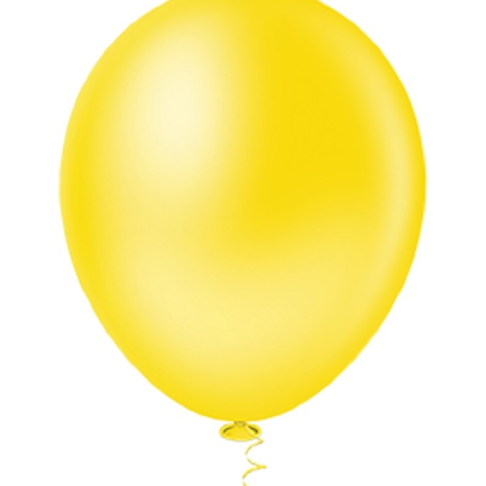 Imagem 1 - BALÃO REDONDO LISO 9 POLEGADAS AMARELO - 6 UNIDADES