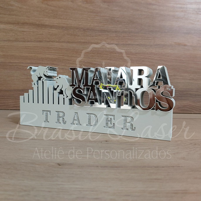 Imagem 1 - Decoração Trader Branco com Acrílico 30cm