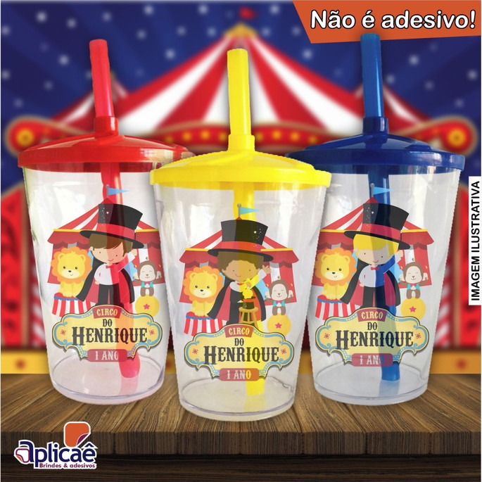 Imagem 1 - Copo Twister Personalizado Circo Mod. 2 - 500 ml