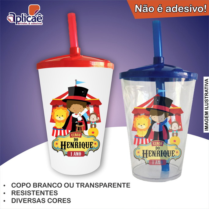Imagem 3 - Copo Twister Personalizado Circo Mod. 2 - 500 ml