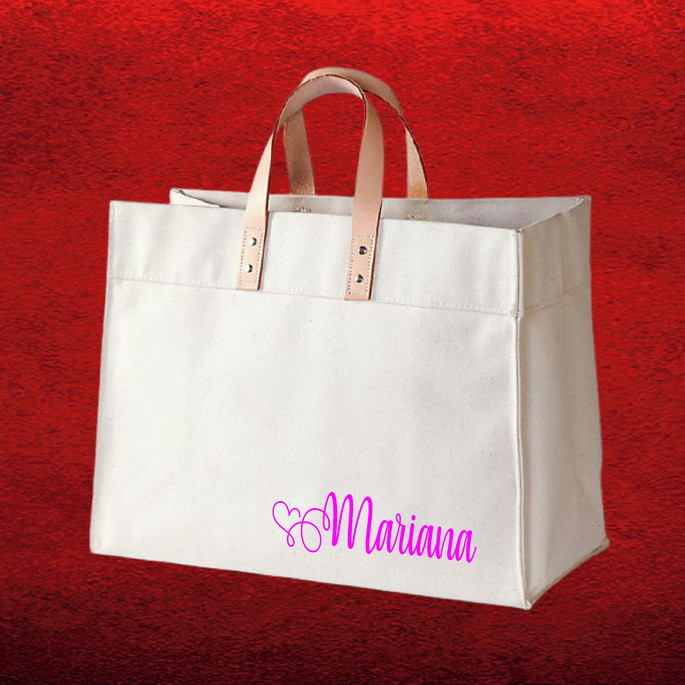 Imagem 3 - Sacola Personalizada 40x33x18 C/alças Couro+pingente
