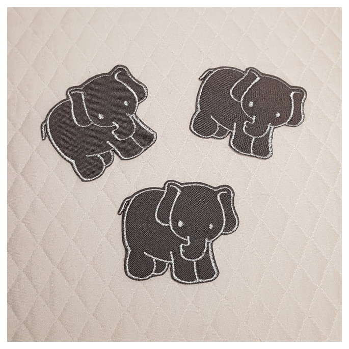 Imagem 1 - Patch Aplique Elefante Grafite 3 un - P. Entrega