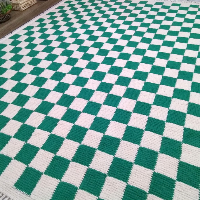 Imagem 3 - Tapete Xadrez Tunisiano 175 x 200 cm
