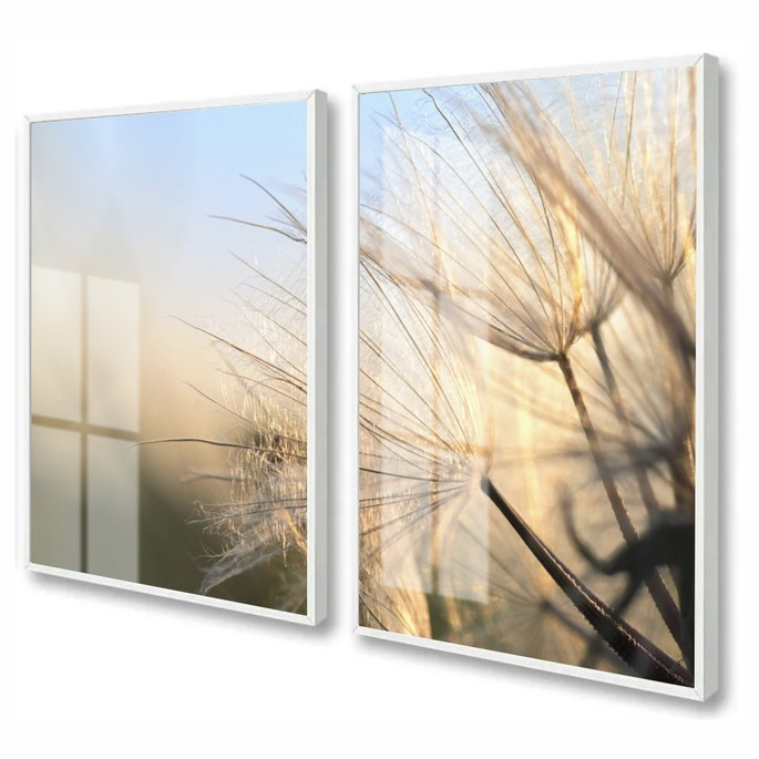 Imagem 1 - Quadro Decorativo Neutro com Vidro e Moldura Dente de Leão