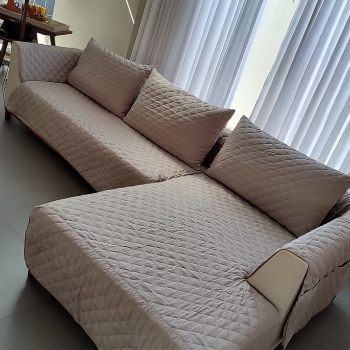 Imagem 1 - Protetor de Sofa com Chaise 2,20 Largura Total com Braço+3cp