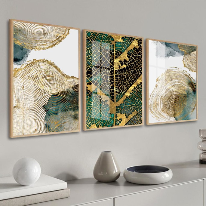 Imagem 1 - Quadro Decorativo Moderno Com Vidro E Moldura Abstrato