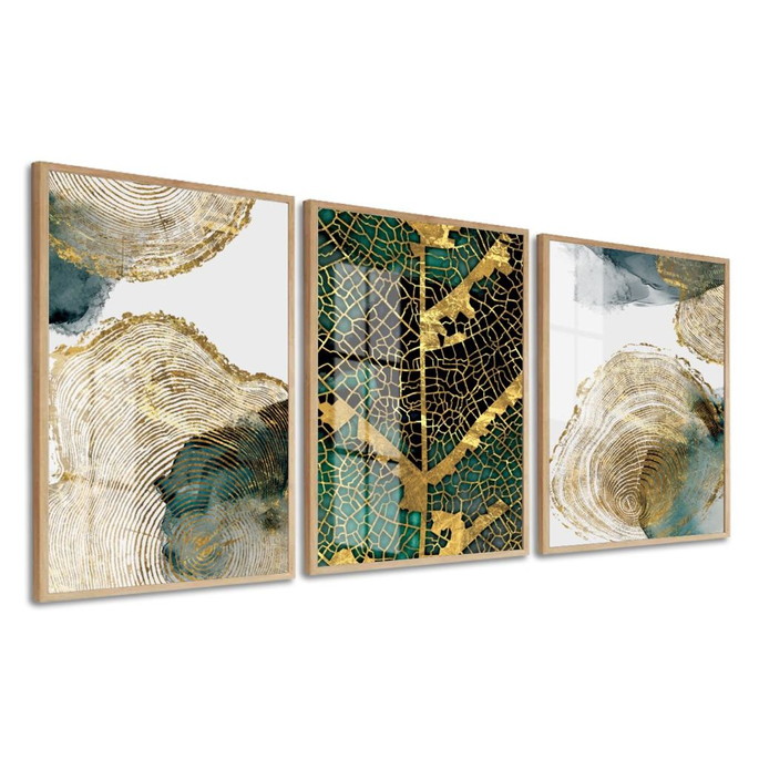 Imagem 2 - Quadro Decorativo Moderno Com Vidro E Moldura Abstrato