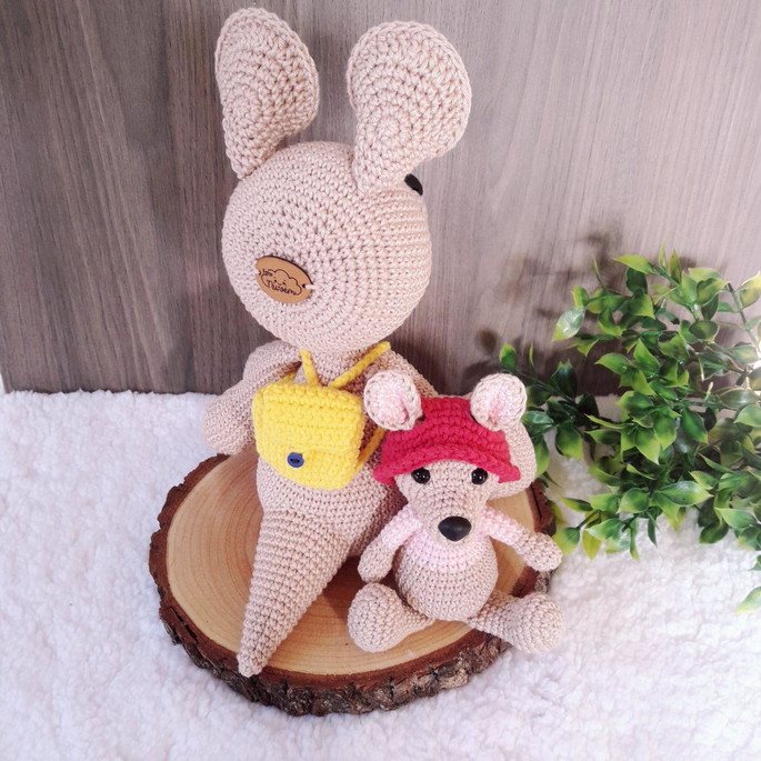 Imagem 2 - Canguru Mamãe e Bebê Amigurumi