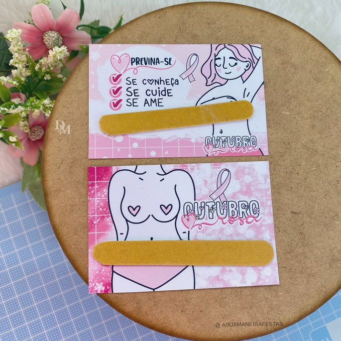 Imagem 2 - Cartão Com Mini Lixa- Outubro Rosa
