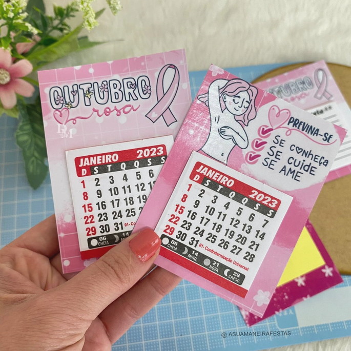 Imagem 1 - Mini Calendário 2023- Outubro Rosa