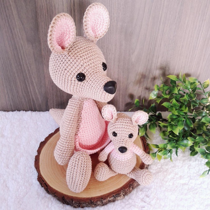 Imagem 4 - Canguru Mamãe e Bebê Amigurumi